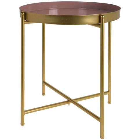 Home Styling Collection Zlatý konferenční stolek s odnímatelným horní pultem, skládací - EMAKO.CZ s.r.o.
