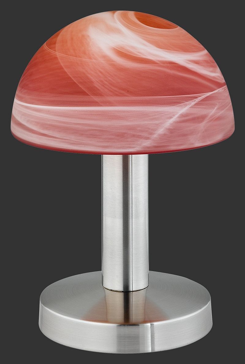TRIO 599100118 FYNN II dotyková stolní lampička 1xE14 matný nikl/červená ON/FF - Svítidla FEIM
