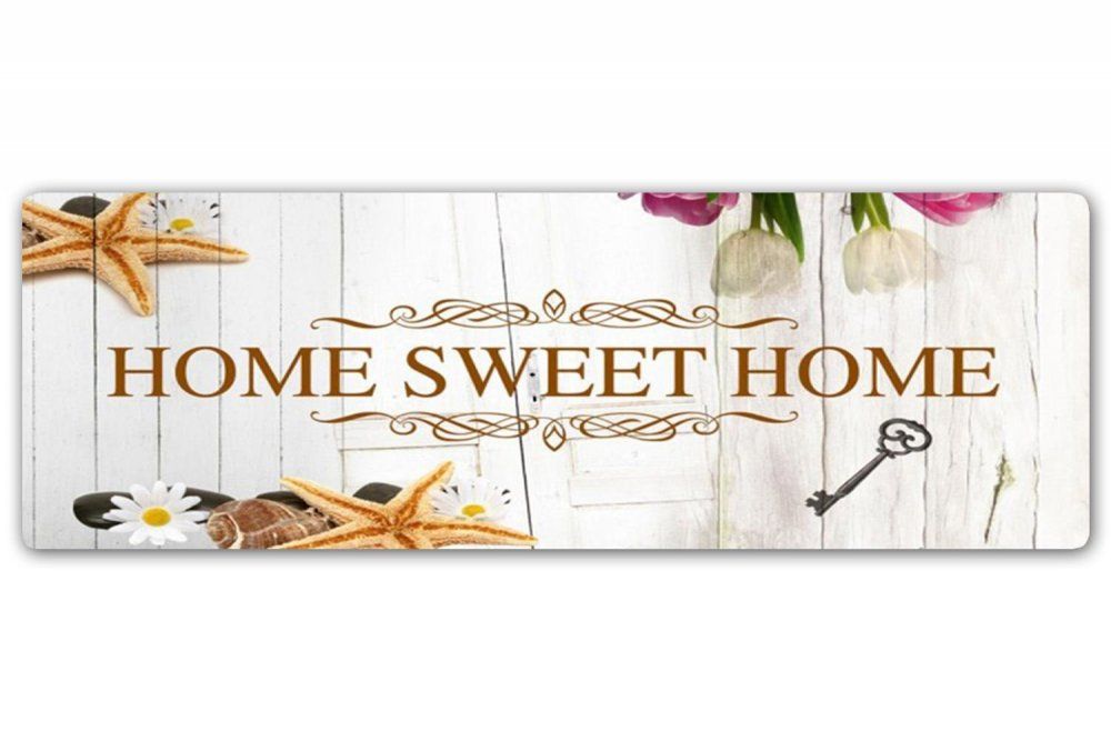 CARO Kovový obraz - Home Sweet Home In White 50x20 cm - GLIX DECO s.r.o.