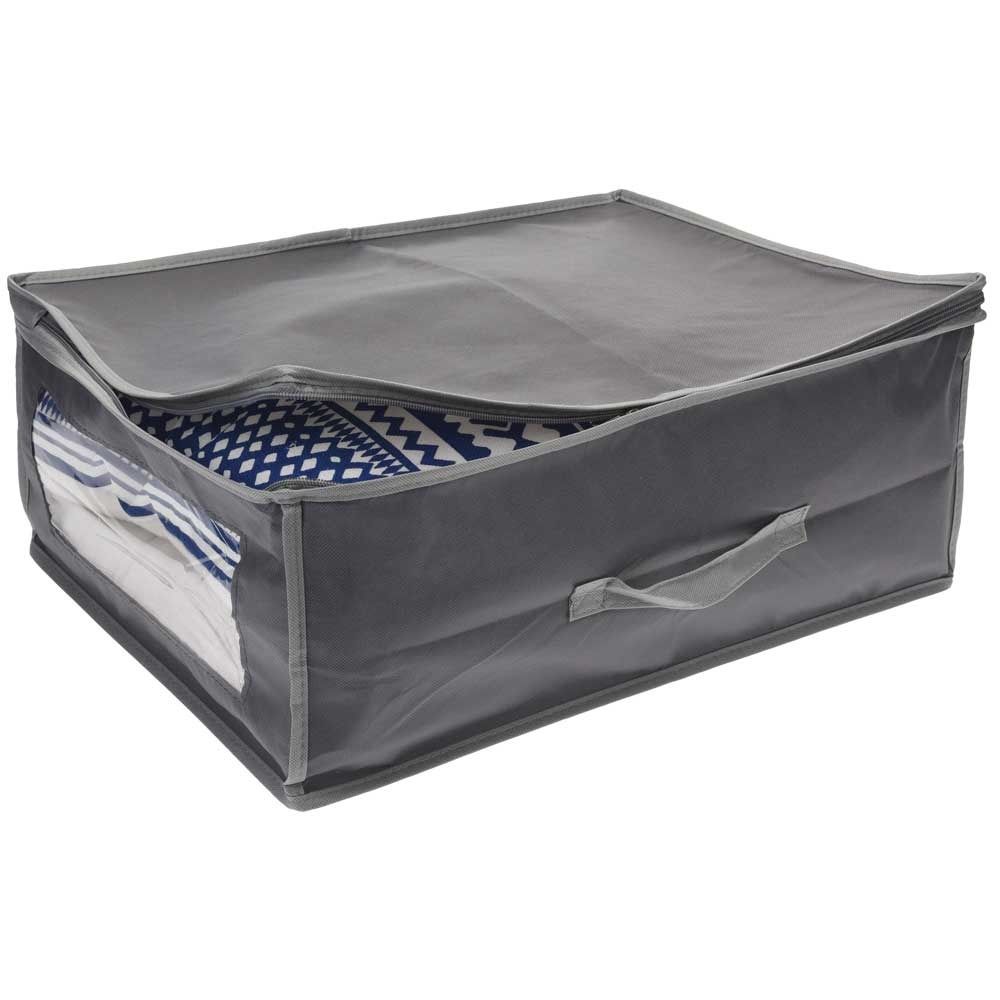 Storagesolutions Textilní nádoba na ložní prádlo v šedé barvě, 50x38x20 cm - EDAXO.CZ s.r.o.