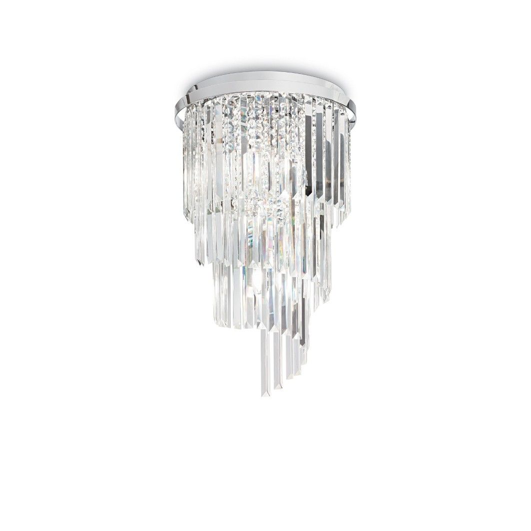 Ideal Lux 168920 přisazené stropní svítidlo Carlton 8x40W|E14 - chrom, čirá - Dekolamp s.r.o.