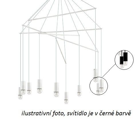 Ideal Lux 158860 závěsné stropní svítidlo Pop Nero 10x60W|E27 - černé - Dekolamp s.r.o.