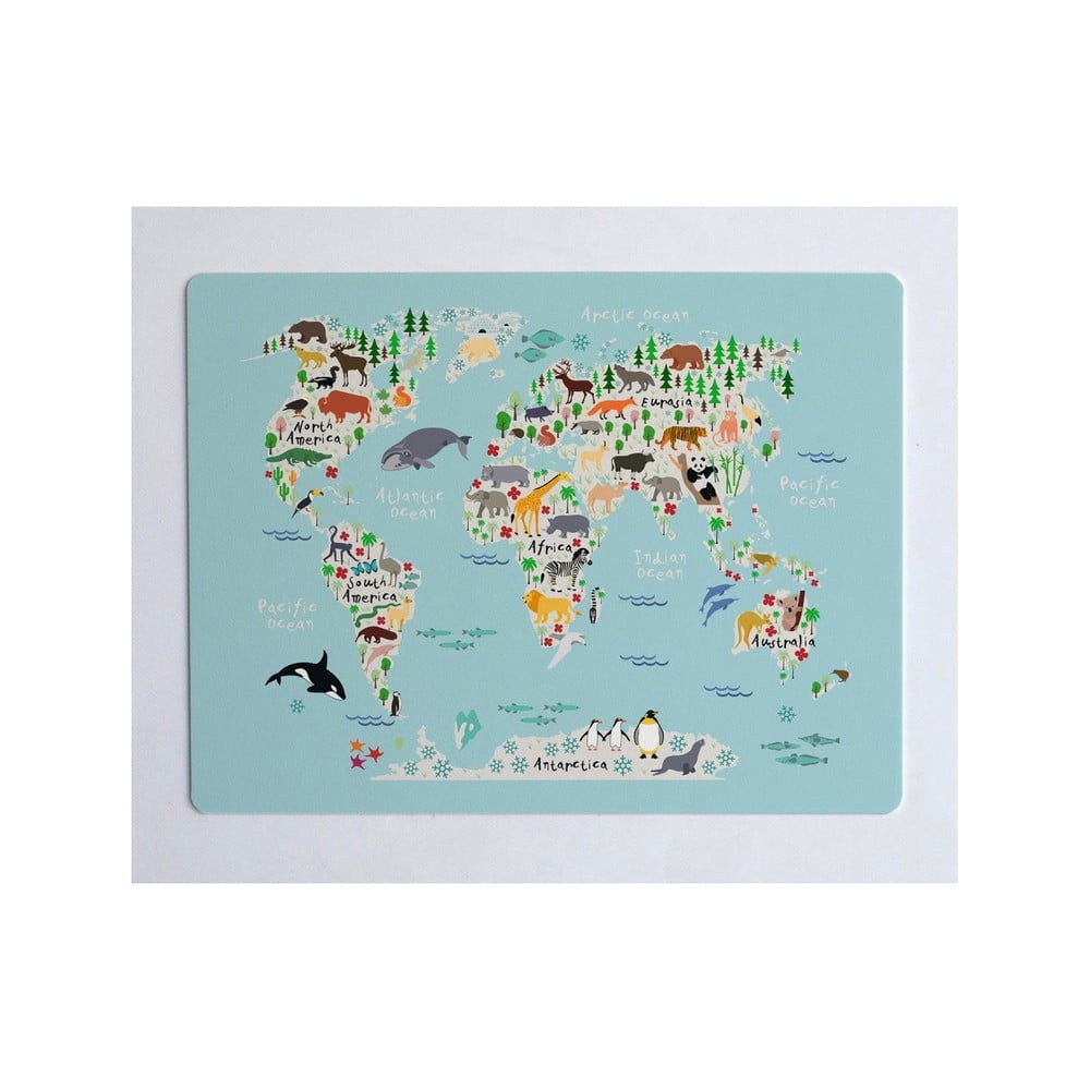Podložka na stůl Little Nice Things World Map, 55 x 35 cm - Bonami.cz