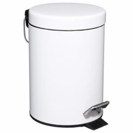 5five Simply Smart Odpadkový pedálový koš do koupelny,3 l, bílá barva, 24x17 cm