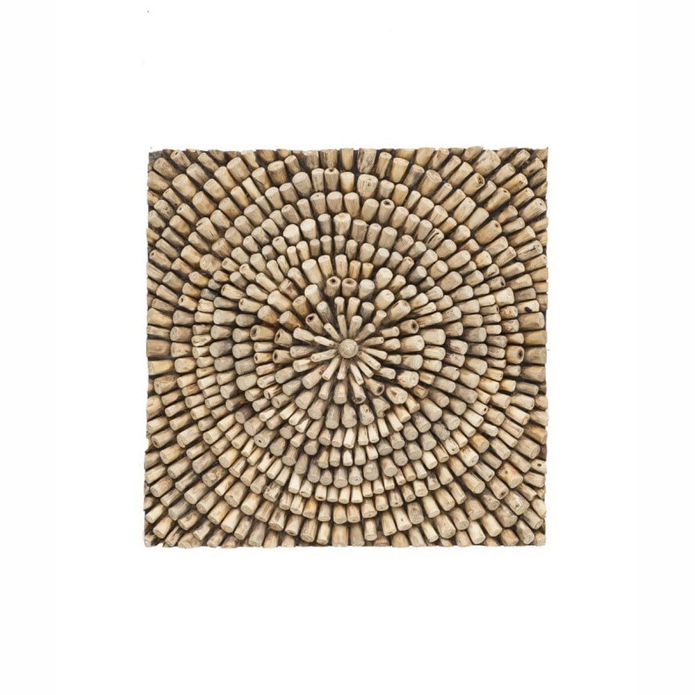 Nástěnná dekorace z teakového dřeva WOOX LIVING Bee, 70 x 70 cm - Bonami.cz