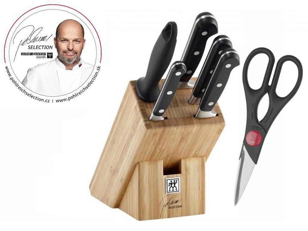 Zwilling PS Professional “S“ blok s noži 6 ks + Twin nůžky - Chefshop.cz