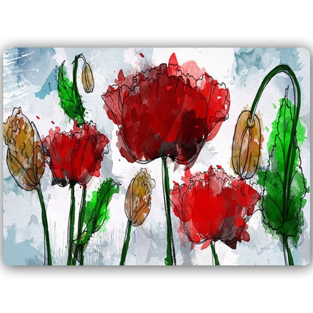CARO Kovový obraz - Red Poppies 40x30 cm - GLIX DECO s.r.o.