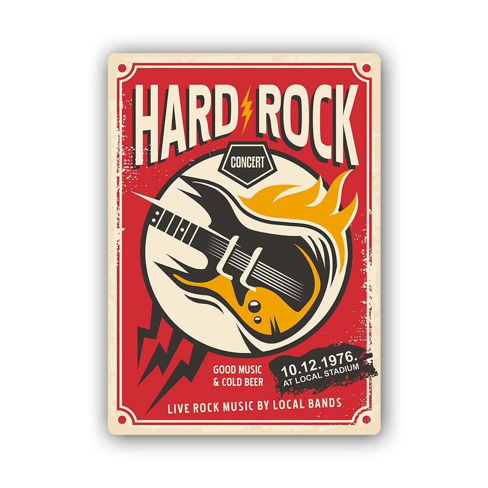 CARO Kovový obraz - Retro - Hard Rock Guitar 30x40 cm - GLIX DECO s.r.o.