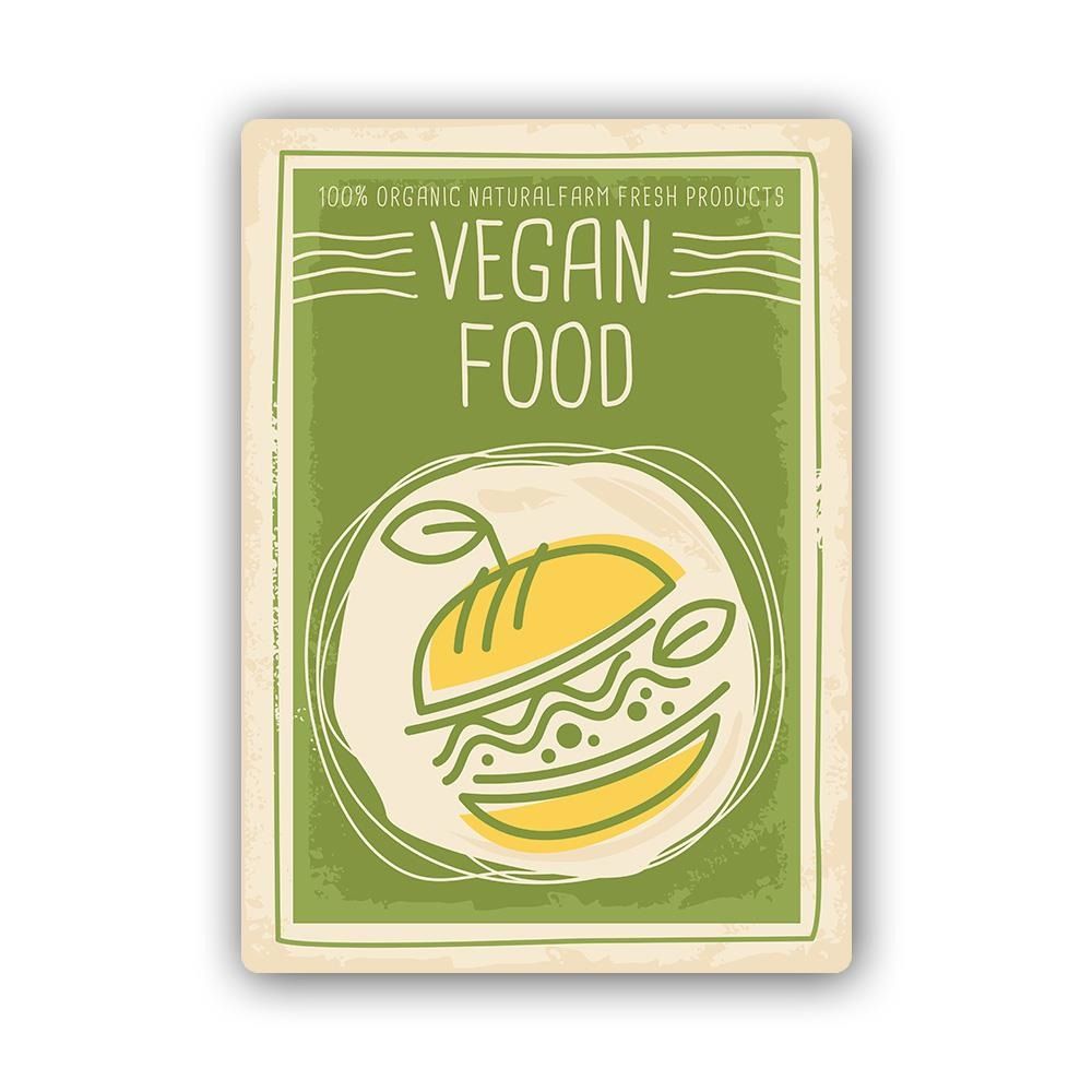 CARO Kovový obraz - Retro - Vegan Food 30x40 cm - GLIX DECO s.r.o.