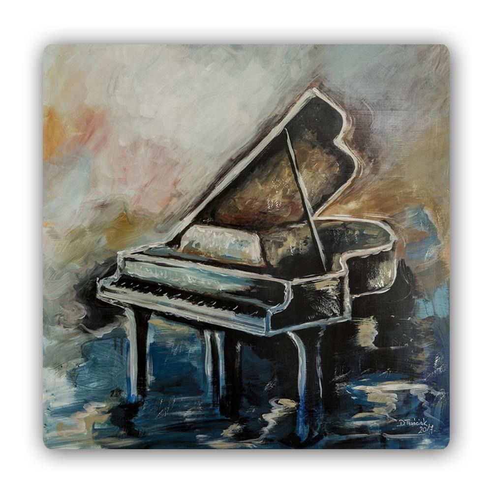CARO Kovový obraz - Piano 30x30 cm - GLIX DECO s.r.o.