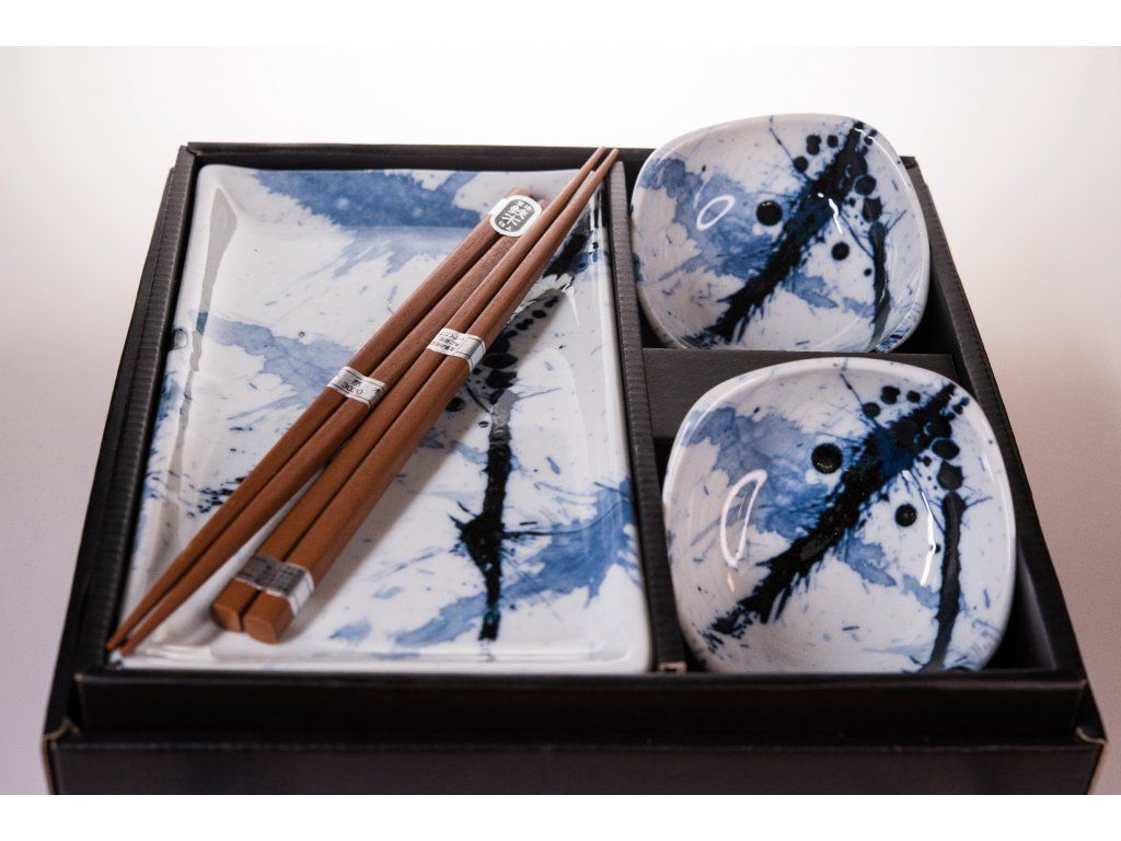 MIJ Sushi set Blue & White 6 ks - Chefshop.cz