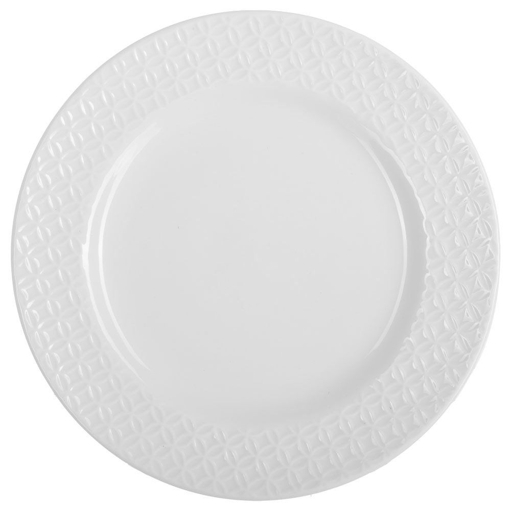 Secret de Gourmet Porcelánový dezertní talíř s reliéfním vzorem, klasické bílé porcelánové nádobí - EDAXO.CZ s.r.o.