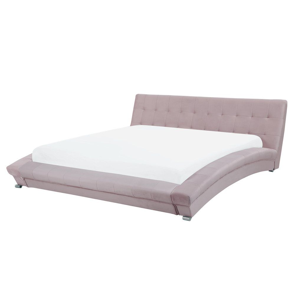Sametová postel 160 x 200 cm růžová LILLE - Beliani.cz