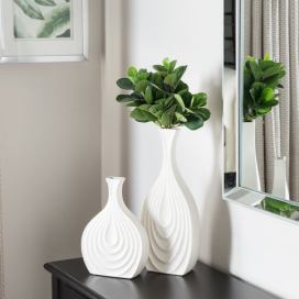 Dekorativní váza terakota bílá 25 cm THAPSUS
