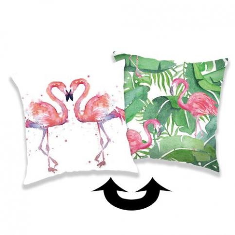 Jerry Fabrics Polštářek Flamingo s flitry 01, 40 x 40 cm - 4home.cz