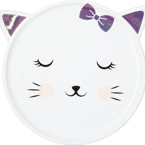 Emako Keramický dekorativní talíř ve tvaru hlavy kočky, kouzelná dekorace do dětského - EMAKO.CZ s.r.o.