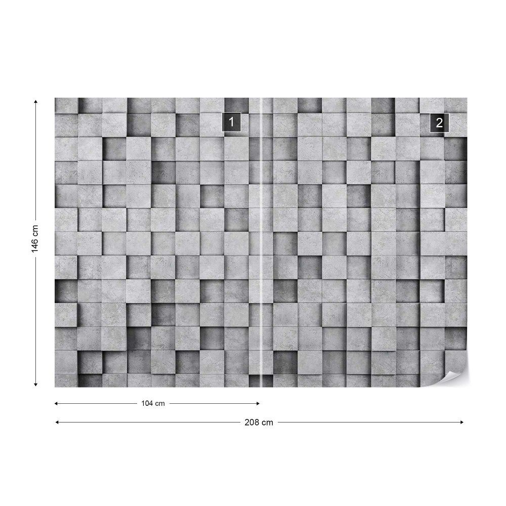 Fototapeta GLIX - 3D Grey Concrete Cubes + lepidlo ZDARMA Vliesová tapeta  - 208x146 cm - GLIX DECO s.r.o.