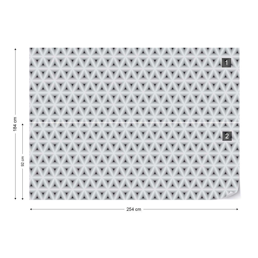 Fototapeta GLIX - 3D Grey Geometric  + lepidlo ZDARMA Papírová tapeta  - 254x184 cm - GLIX DECO s.r.o.