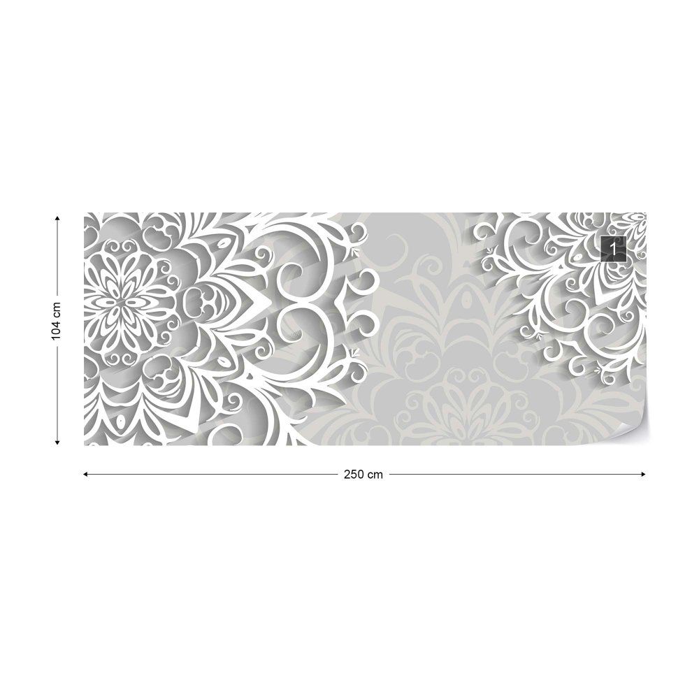 Fototapeta GLIX - 3D Pattern White And Grey + lepidlo ZDARMA Vliesová tapeta  - 250x104 cm - GLIX DECO s.r.o.