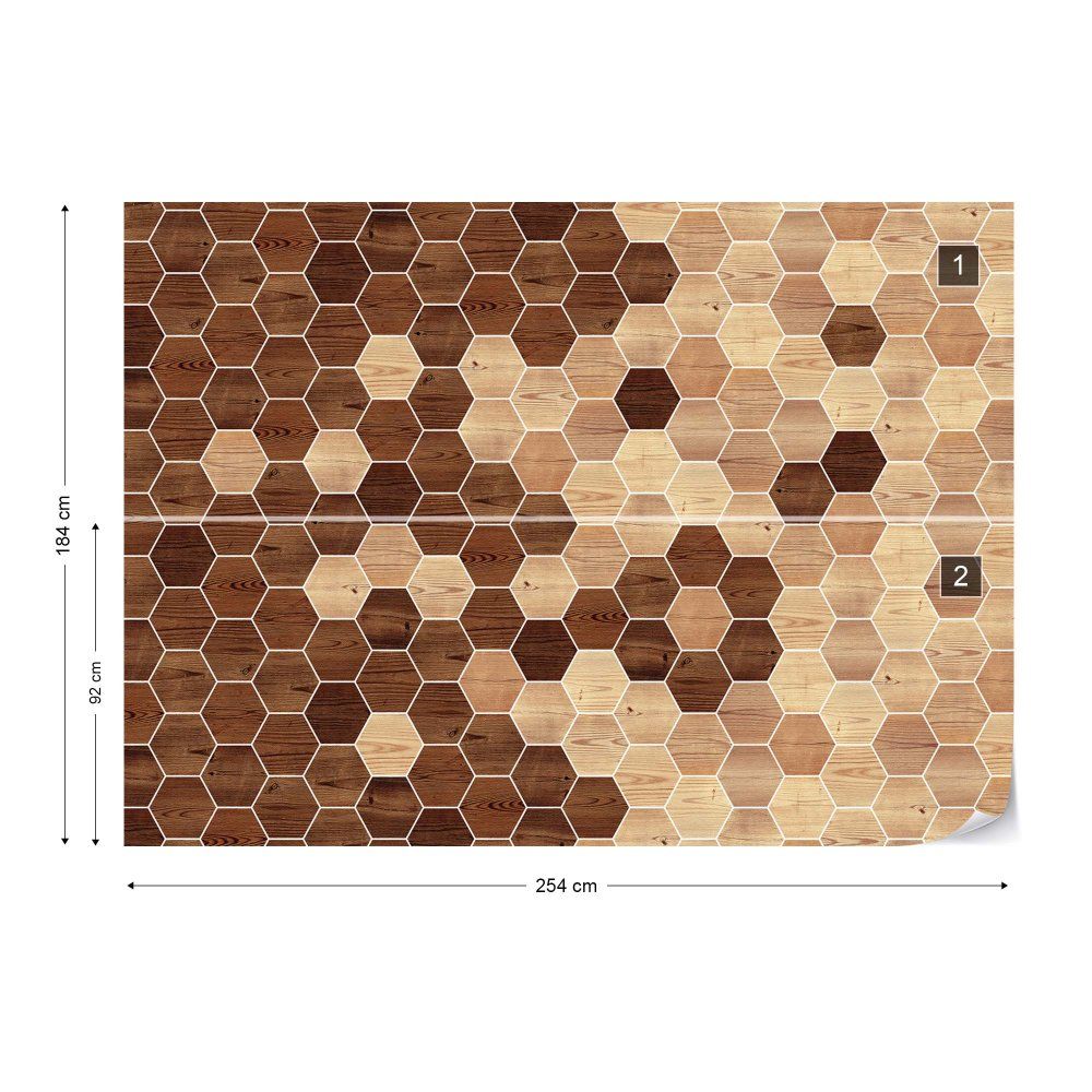 Fototapeta GLIX - 3D Wood Hexagonal 3 + lepidlo ZDARMA Vliesová tapeta  - 254x184 cm - GLIX DECO s.r.o.