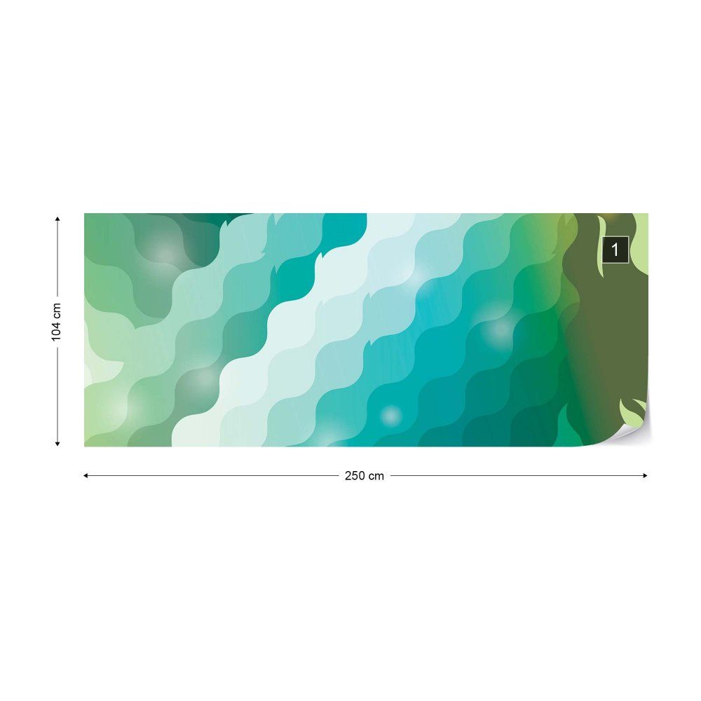 Fototapeta GLIX - Abstract Green And Blue Pattern + lepidlo ZDARMA Vliesová tapeta  - 250x104 cm - GLIX DECO s.r.o.