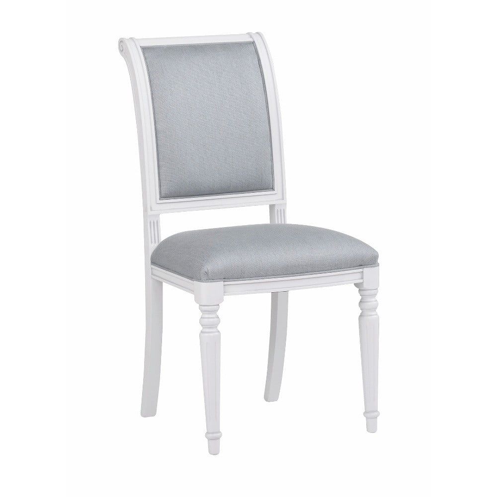 Bílá buková jídelní židle s modro-šedým polstrováním Rowico Mozart - Bonami.cz
