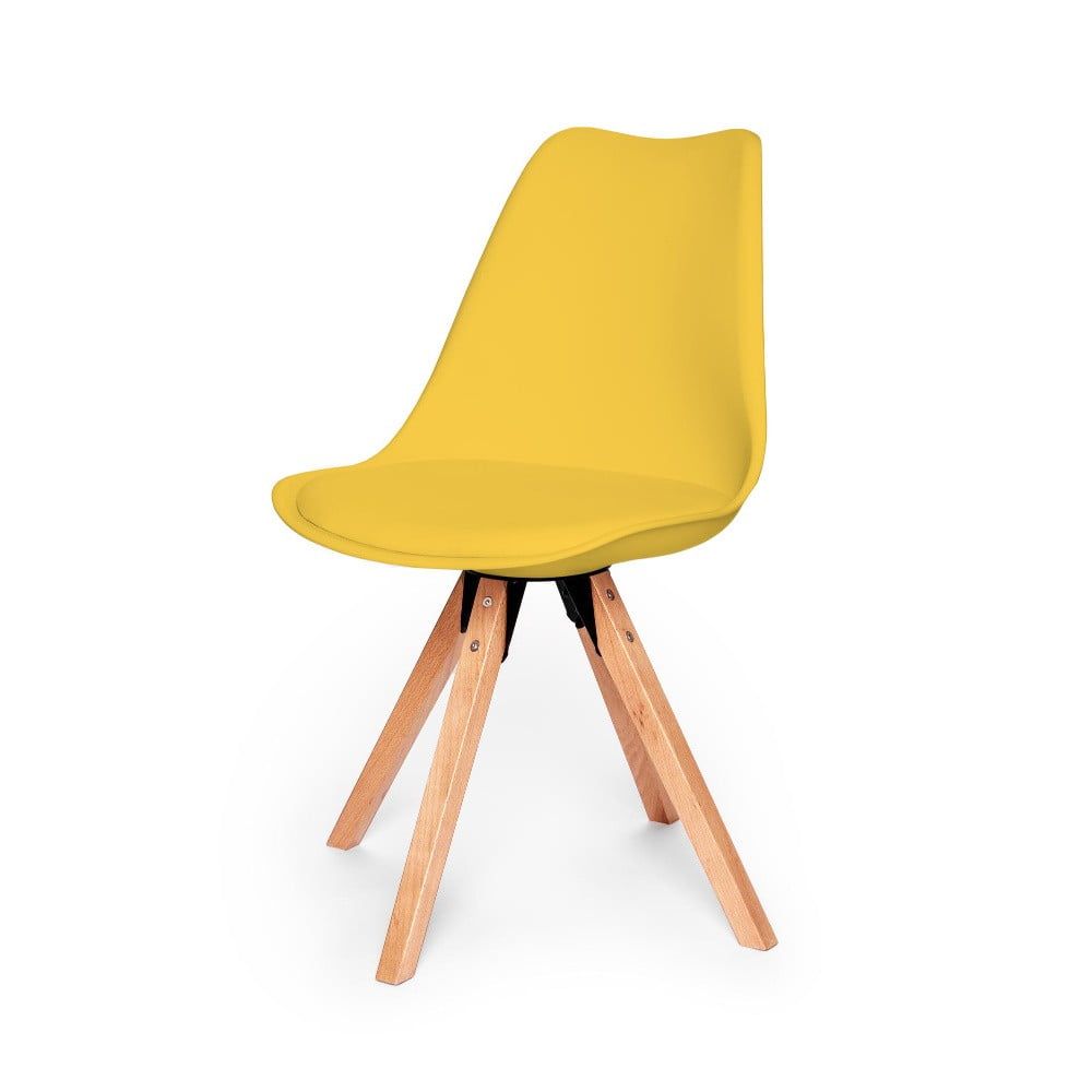 Sada 2 žlutých židlí s podnožím z bukového dřeva Bonami Essentials Gina - Bonami.cz