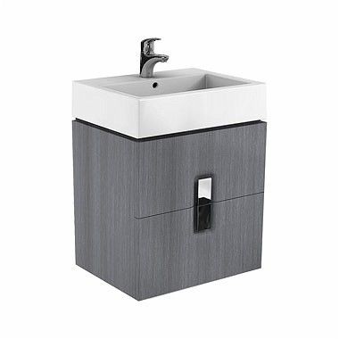 Koupelnová skříňka pod umyvadlo Kolo Twins 60x46x57 cm grafit stříbrný 89493000 - Siko - koupelny - kuchyně