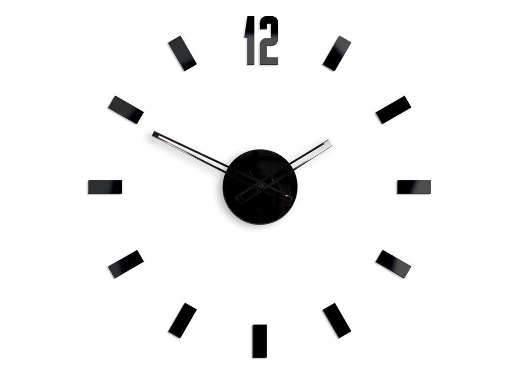 ModernClock 3D nalepovací hodiny Point černé - Houseland.cz