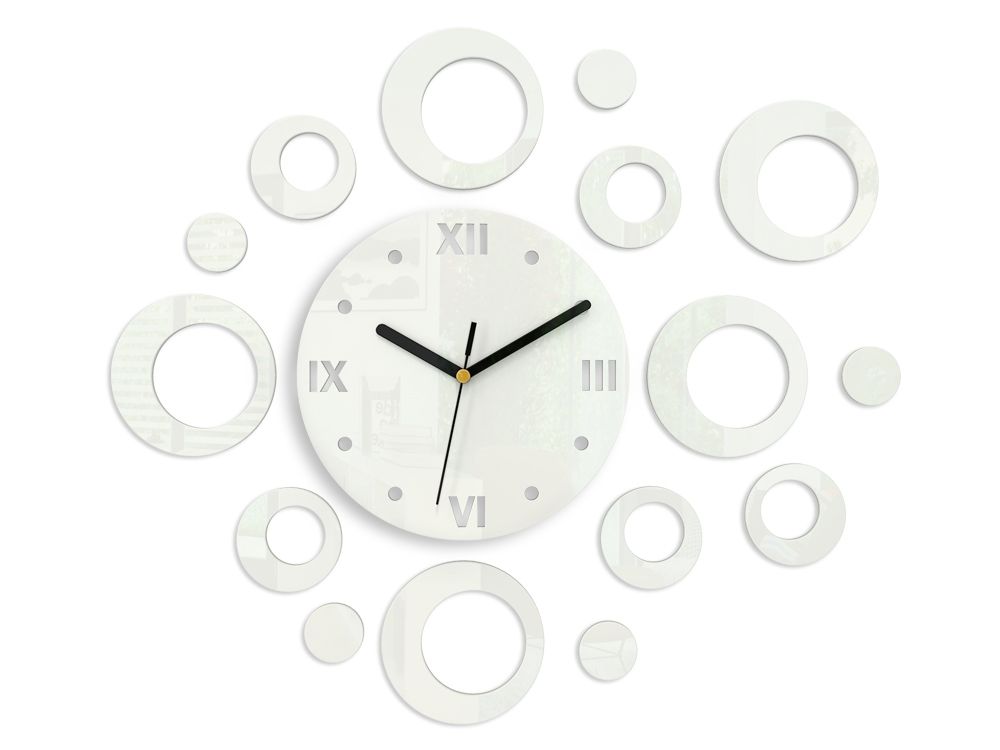ModernClock 3D nalepovací hodiny Ring bílé - Houseland.cz