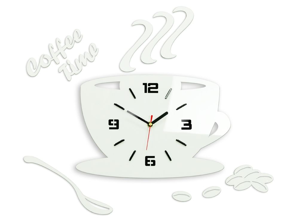 ModernClock Nástěnné hodiny Coffee bílé - Houseland.cz