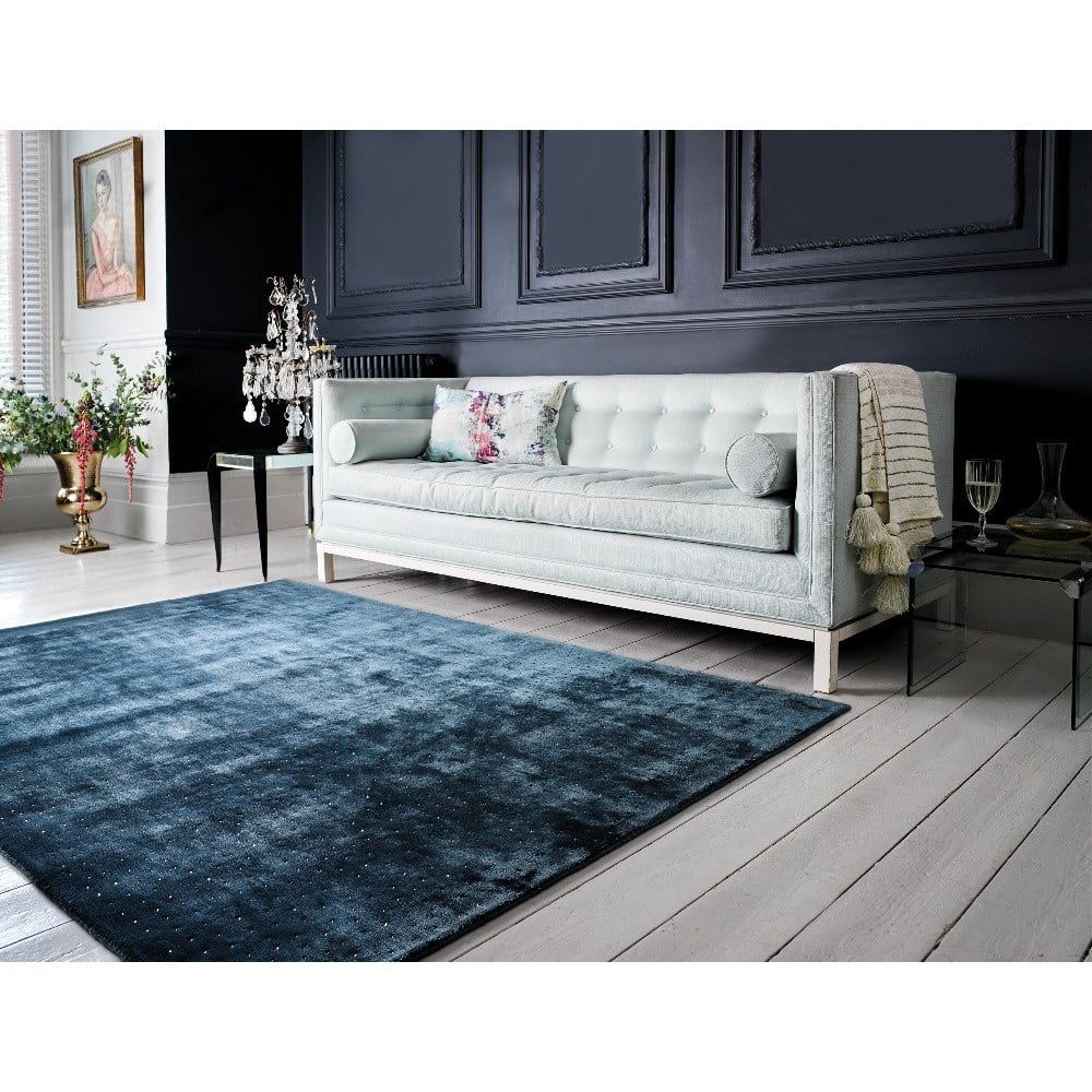 Tmavě modrý ručně tkaný koberec Flair Rugs Swarowski, 120 x 170 cm - Bonami.cz
