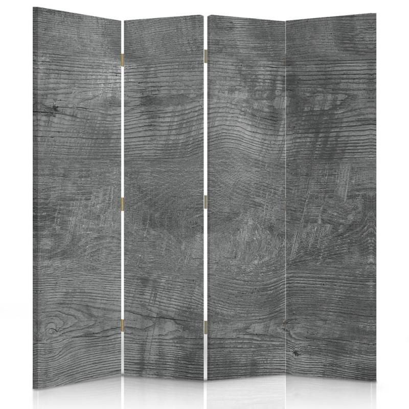 Paraván - Gray Wood | čtyřdílný | jednostranný 145x150 cm - GLIX DECO s.r.o.