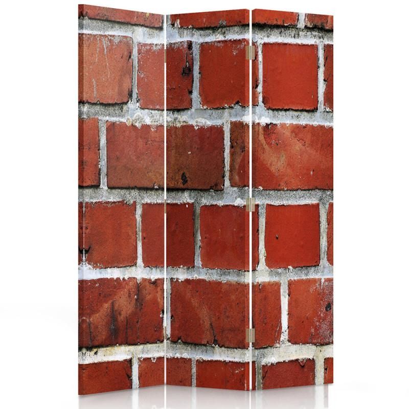 Paraván - Red Brick Wall | trojdílný | jednostranný 110x150 cm - GLIX DECO s.r.o.