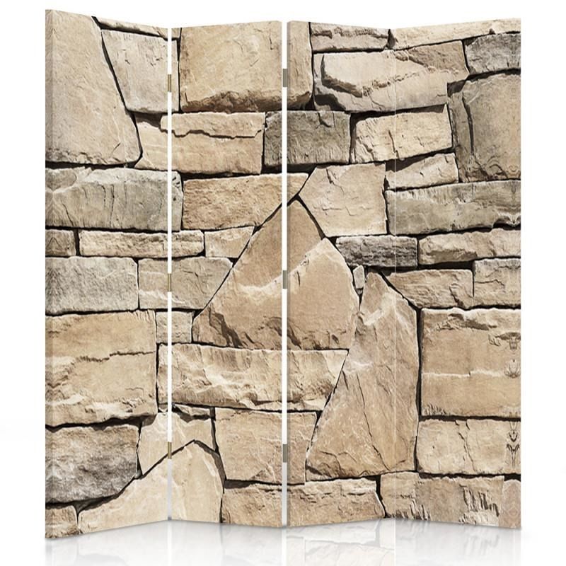 Paraván - Sandstone Wall 1 | čtyřdílný | oboustranný 145x180 cm - GLIX DECO s.r.o.