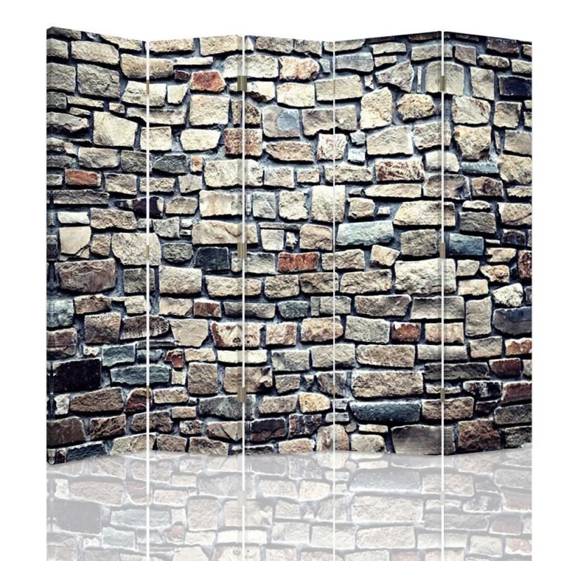 Paraván - Stone Wall | pětidílný | jednostranný 180x150 cm - GLIX DECO s.r.o.