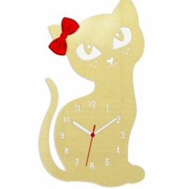 ModernClock Nástěnné hodiny Cat zlaté