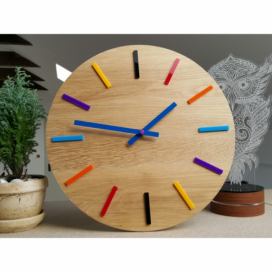 ModernClock Nástěnné hodiny Colorfull hnědé