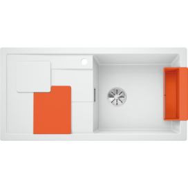 BLANCO GmbH + Co KG Blanco SITY XL 6 S InFino Silgranit bílá oboustranné provedení přísl. orange