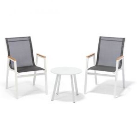 Balkonovka: Nízký stolek bílý + 2x židle MILANO - Favi.cz