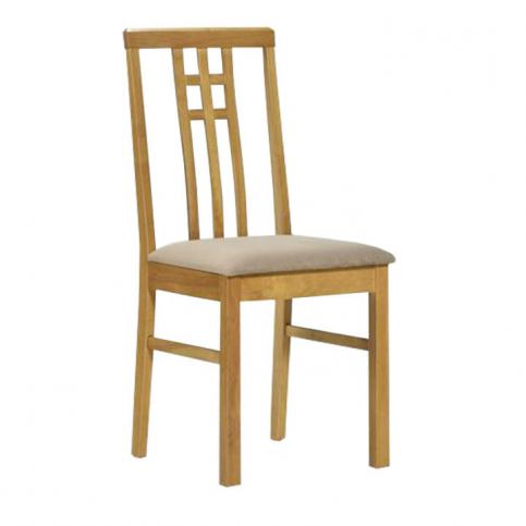 Židle, tmavý dub/látka krémová, SILAS 0000006141 Tempo Kondela - DEKORHOME.CZ