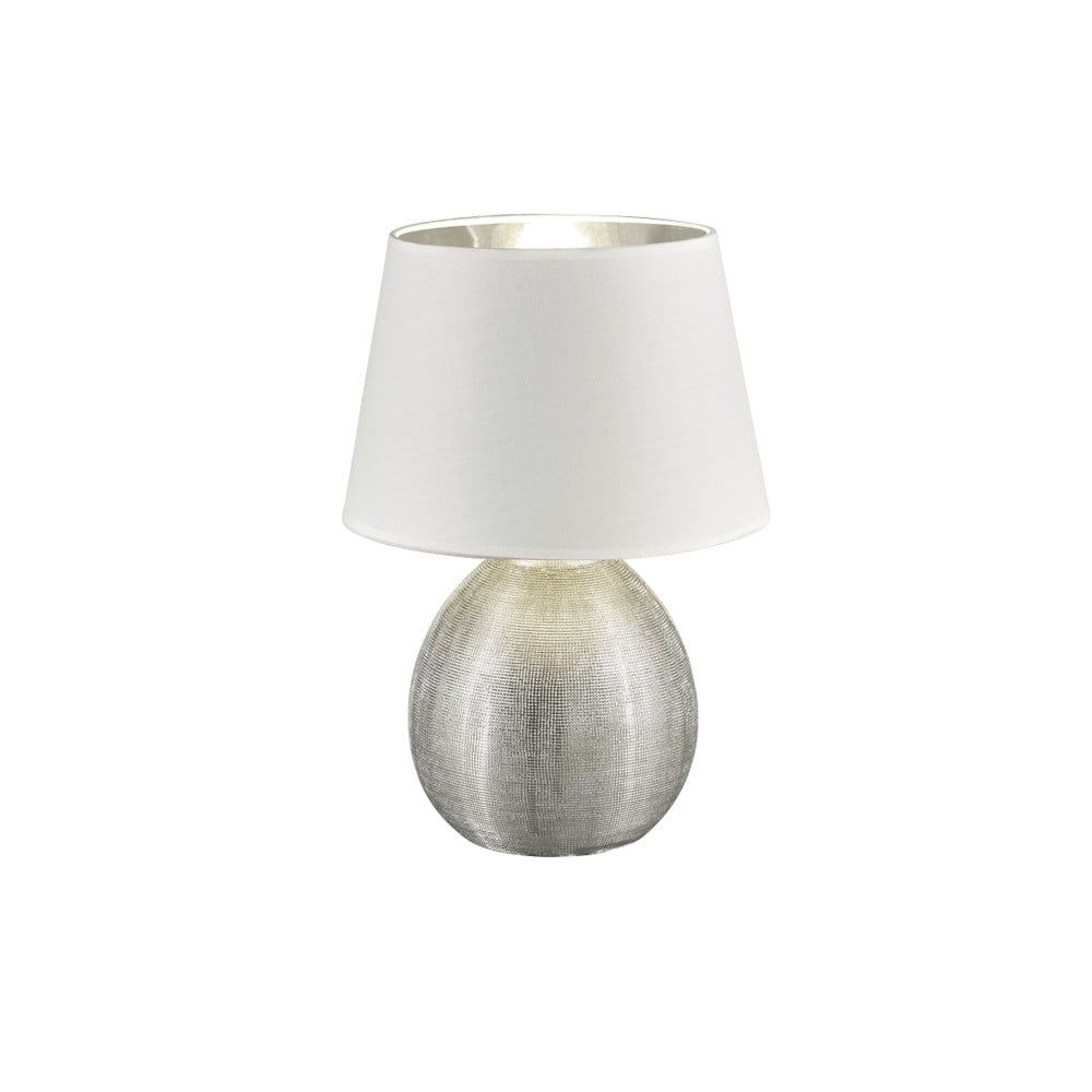 Bílá stolní lampa z keramiky a tkaniny Trio Luxor, výška 35 cm - Bonami.cz