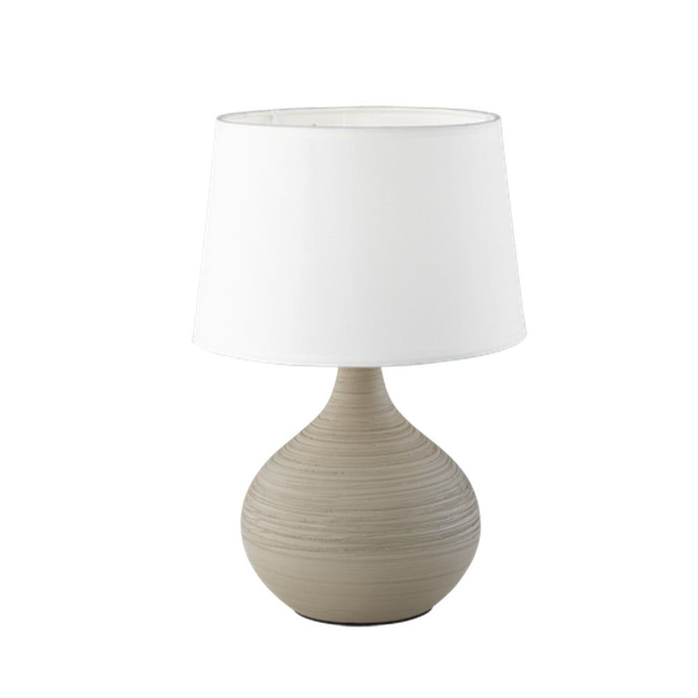 Bílo-hnědá stolní lampa z keramiky a tkaniny Trio Martin, výška 29 cm - Bonami.cz