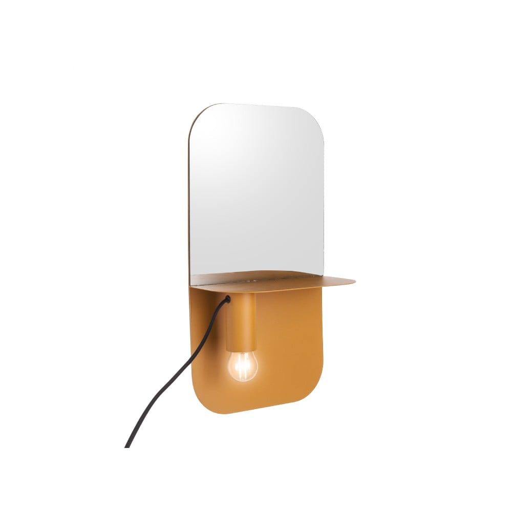 Select Time Okrově žlutá kovová nástěnná lampa Unibo se zrcadlem PT_LM1830YE - MUJ HOUSE.cz