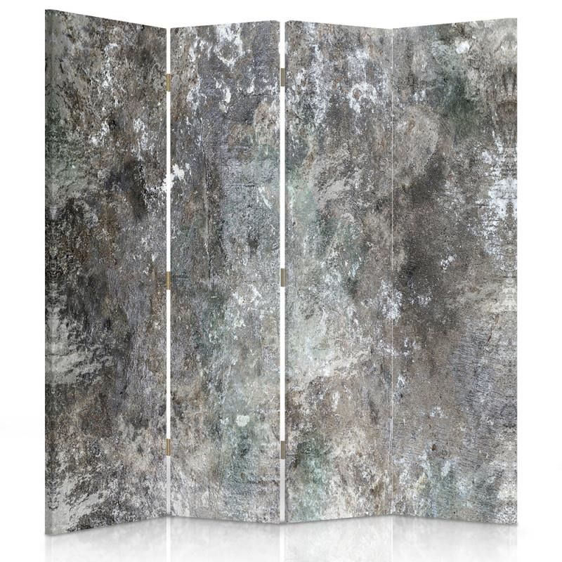 Paraván - Concrete Wall | čtyřdílný | oboustranný 145x150 cm - GLIX DECO s.r.o.
