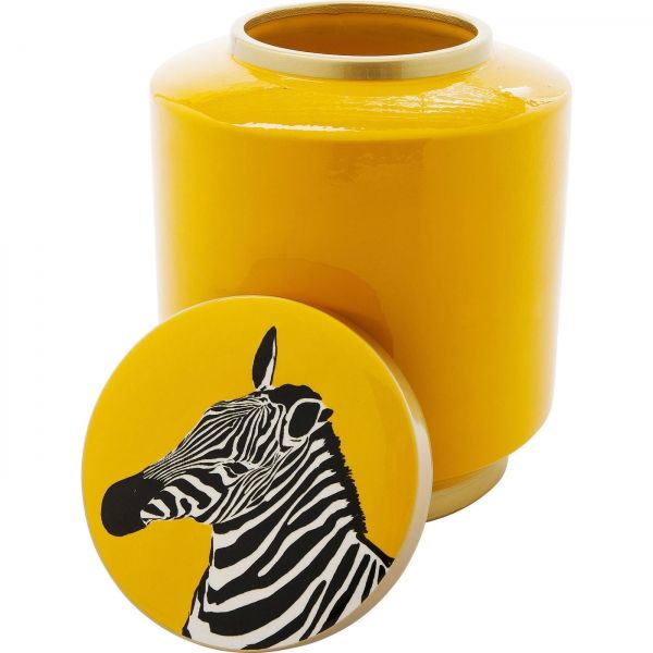 Porcelánová dóza Zebra - 25 cm, žlutá - KARE