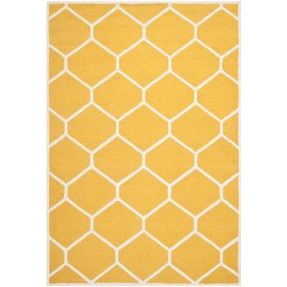 Žlutý vlněný koberec Safavieh Lulu, 243 x 152 cm - Bonami.cz