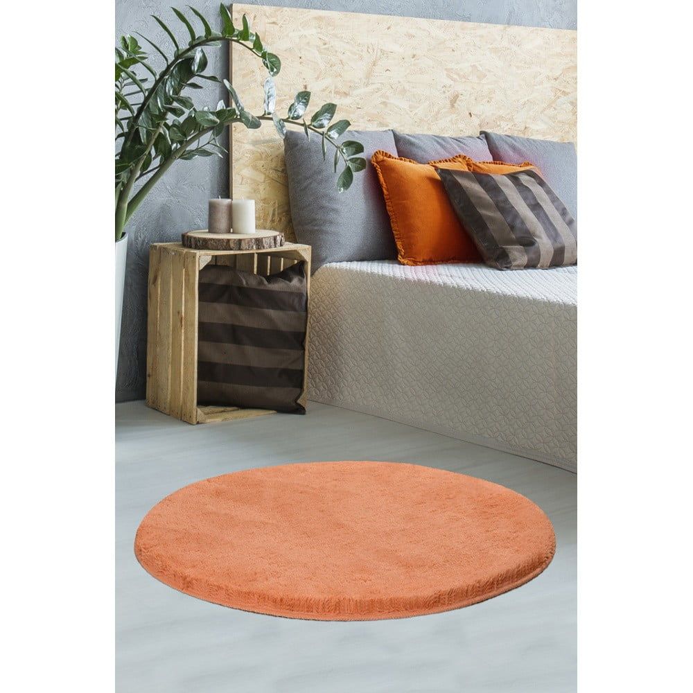 Oranžový koberec Milano, ⌀ 90 cm - Bonami.cz