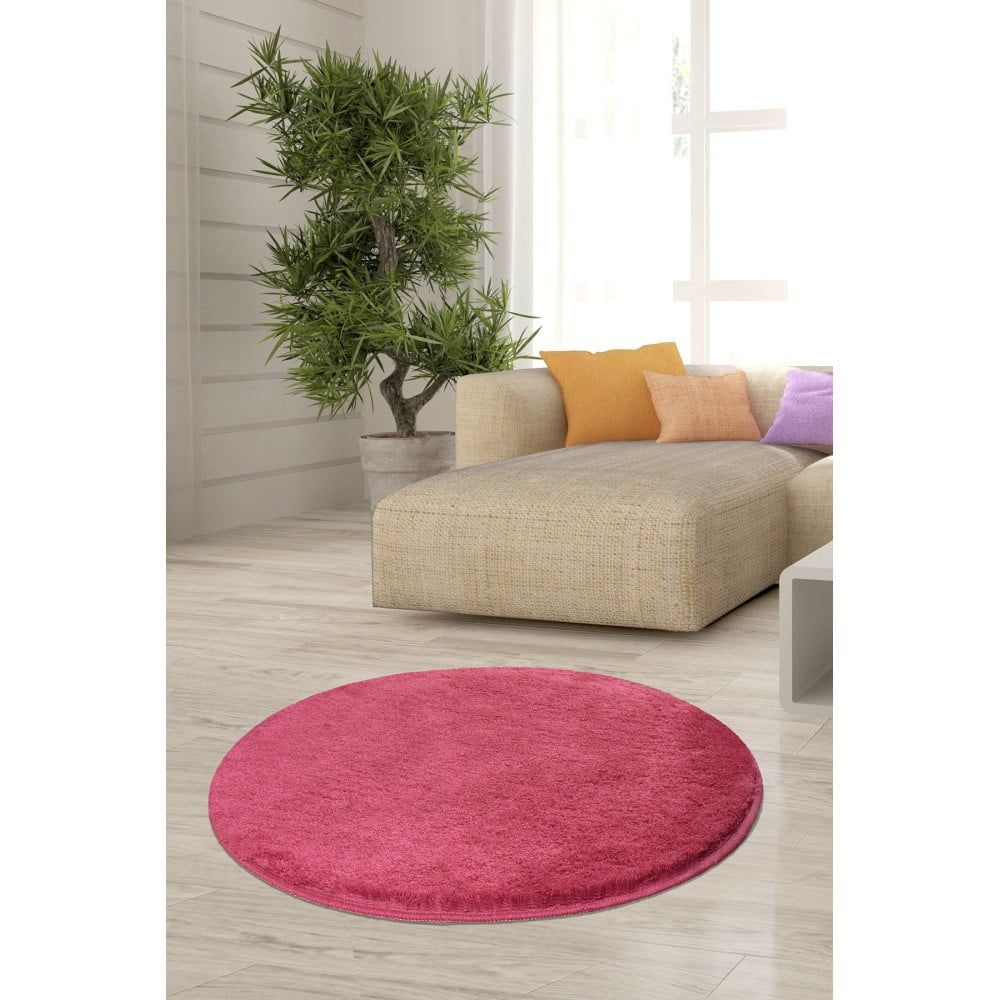 Růžový koberec Milano, ⌀ 90 cm - Bonami.cz