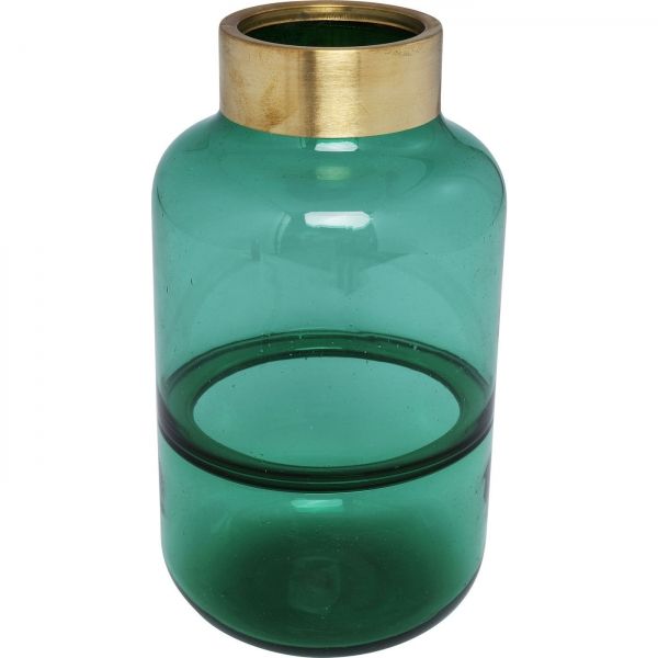 Kare Design Zelená skleněná váza Positano Belly 16 cm - KARE